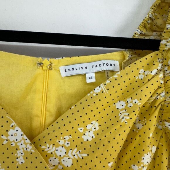 English factory puff sleeved ruched mini dress Size XS - Picture 4 of 11